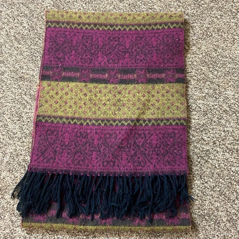 Vintage  Scarf Size 120X12” Burgundy